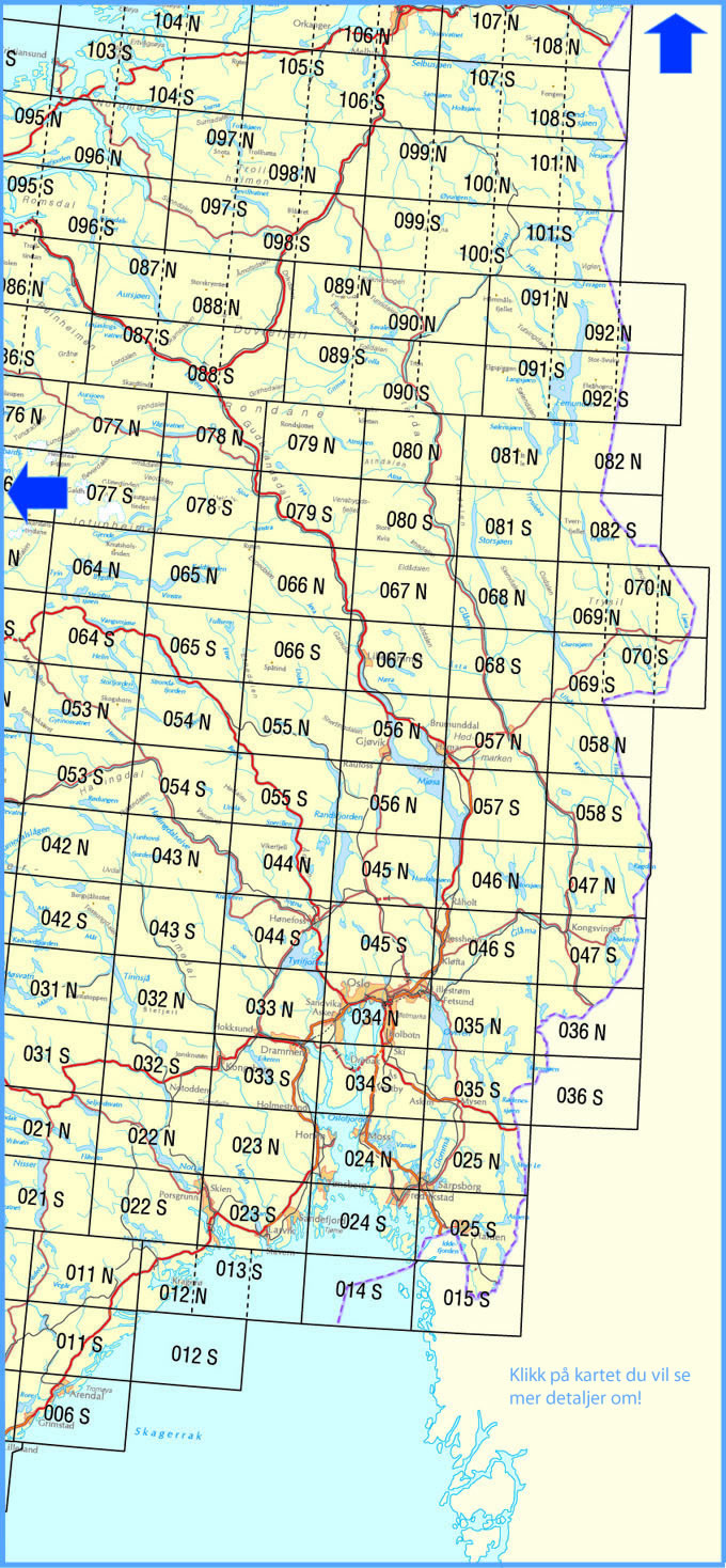 Topografiske kart Norge Sydøst